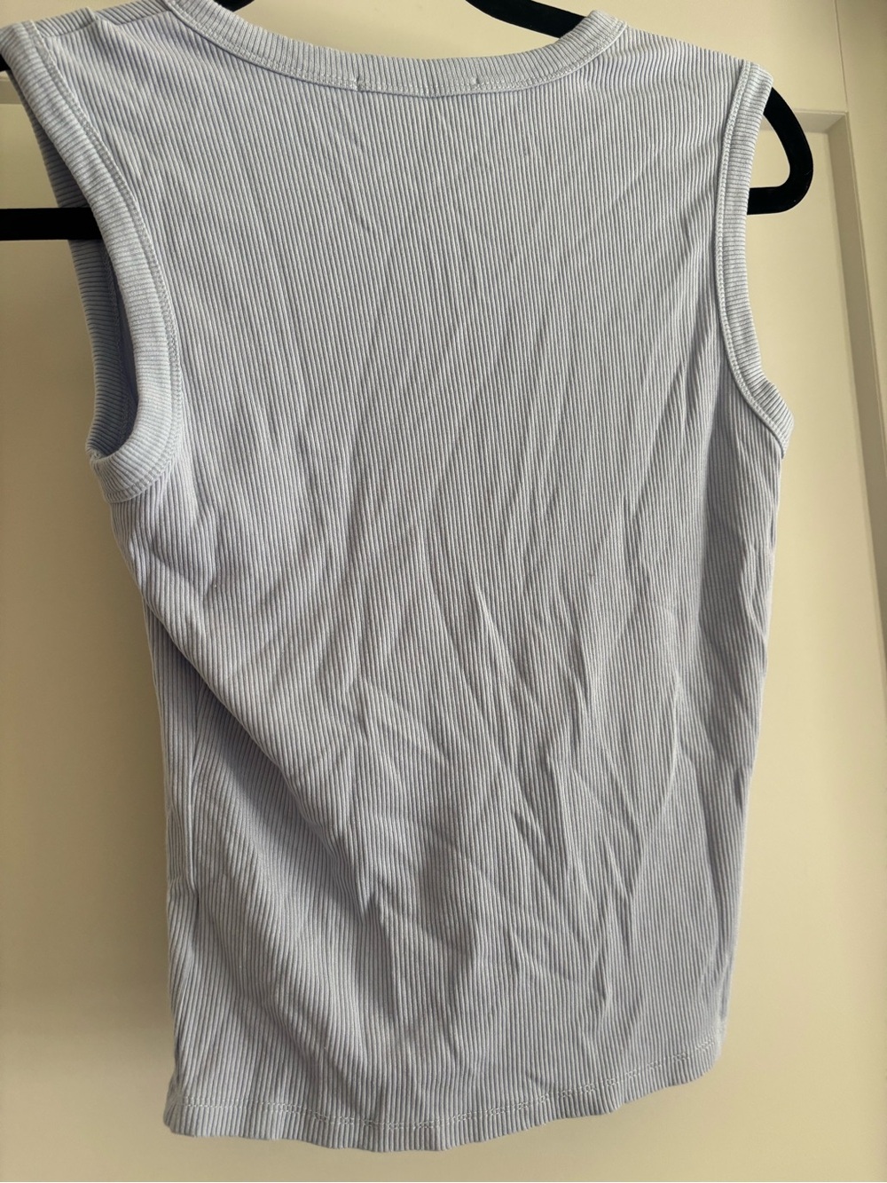 Pink Rose Light Blue Ribbed Button-Back Tank - Picture 3 of 4
